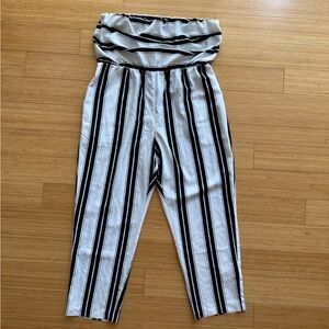 Express Black and White Striped Jumpsuit - Large Petite BNWOT